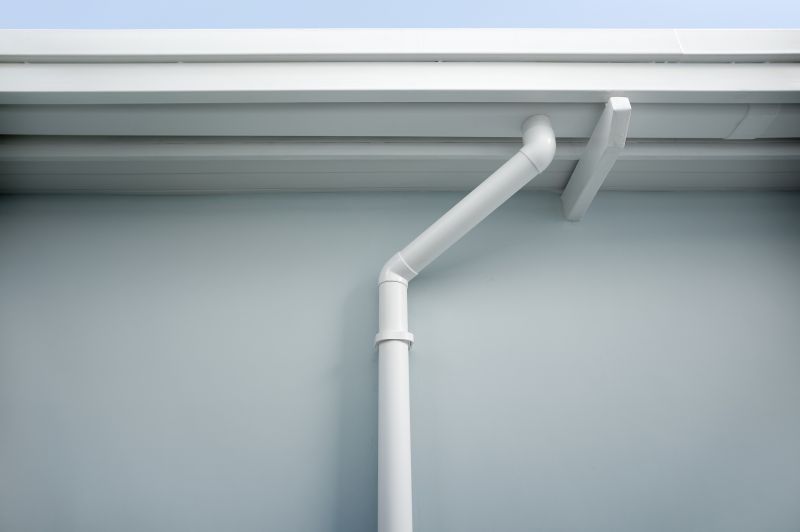 Clean Gutter System with Downspouts
